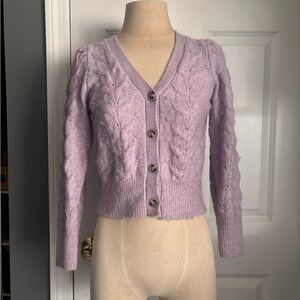 Jessica Simpson Lilac Cable Knit Cardigan